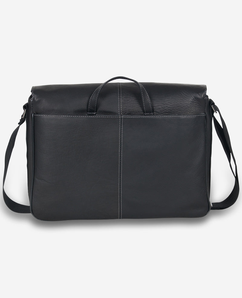 Kenneth Cole Reaction Bags Colombian Leather Crossbody Messenger Bag borsa a tracolla nera