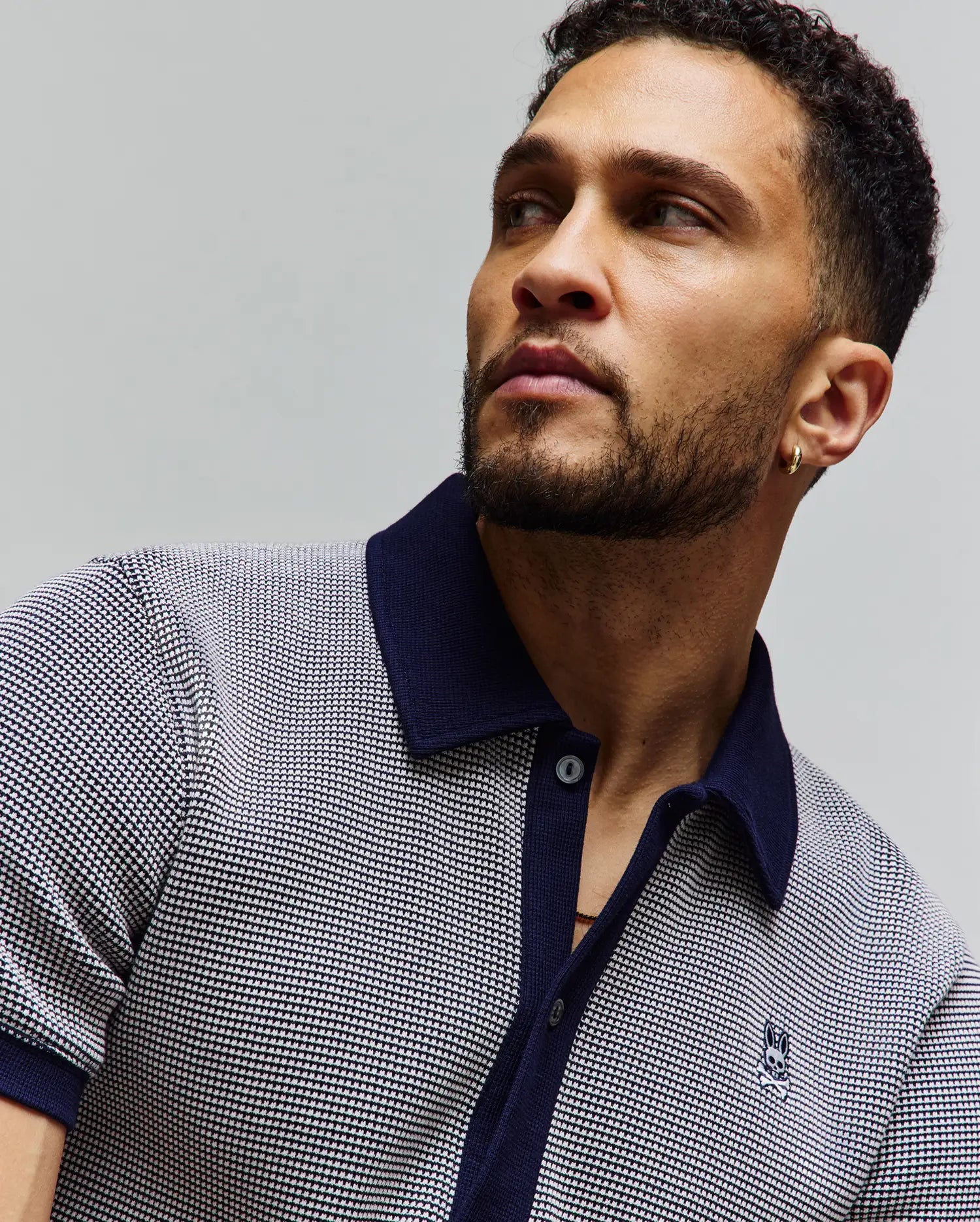 Psycho Bunny Men's Shirts Maxton Waffle Shirt MT0300165 camicia blu