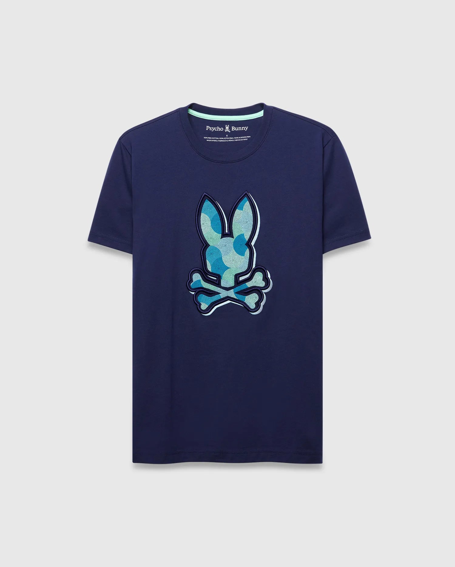Psycho Bunny Men's Tees Ethan Graphic Tee MT0200290 maglietta blu regular