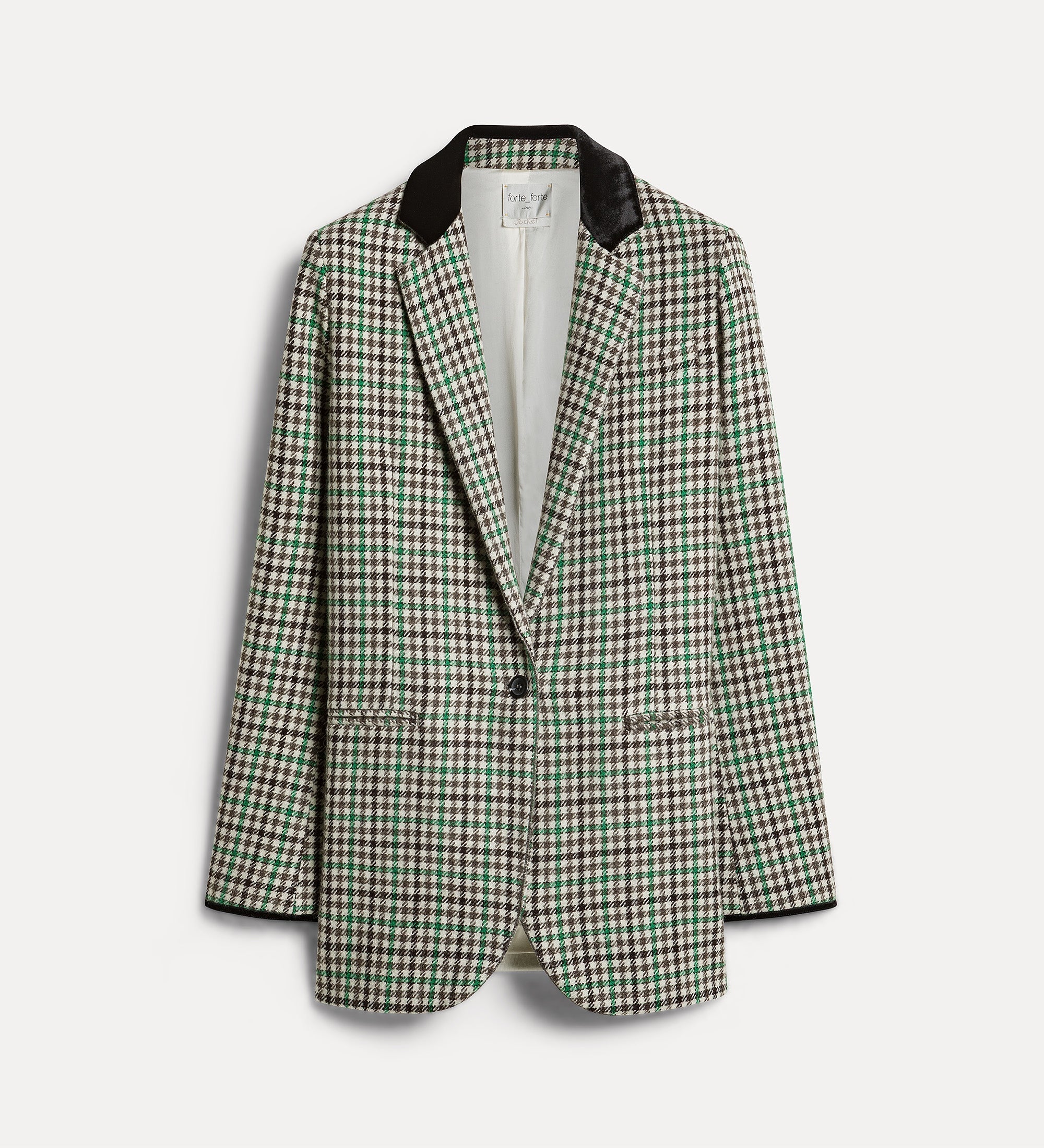Forte giacche jacket with a british chequered pattern royal verde quadri lana