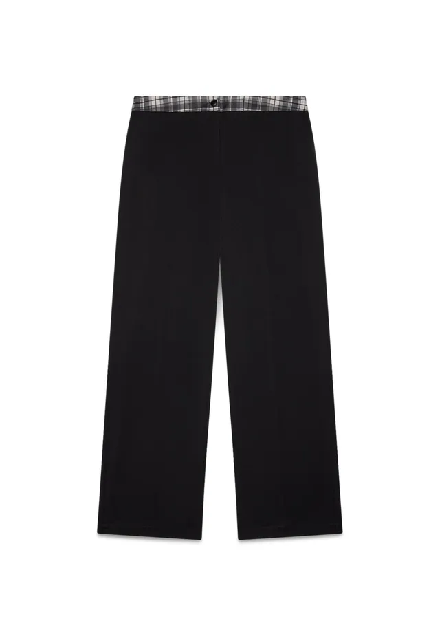 Fiorella Rubino Pantaloni Pantaloni Wide Leg con Banda Check pantaloni 58 Plus