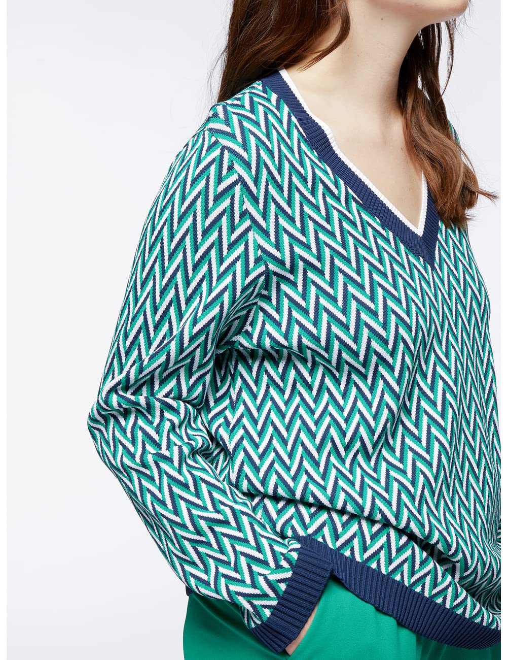 Fiorella Rubino Maglia con Disegni Chevron maglia XS Plus