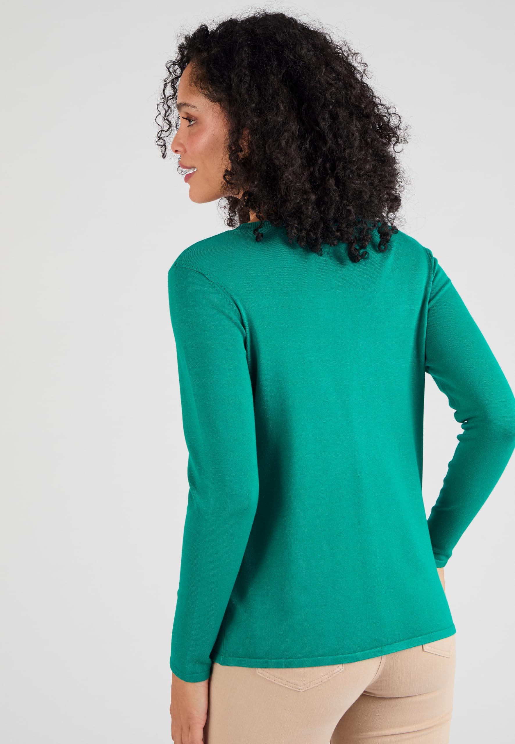 Damart Prêt-à-porter Gilet da donna verde XS in maglia morbida