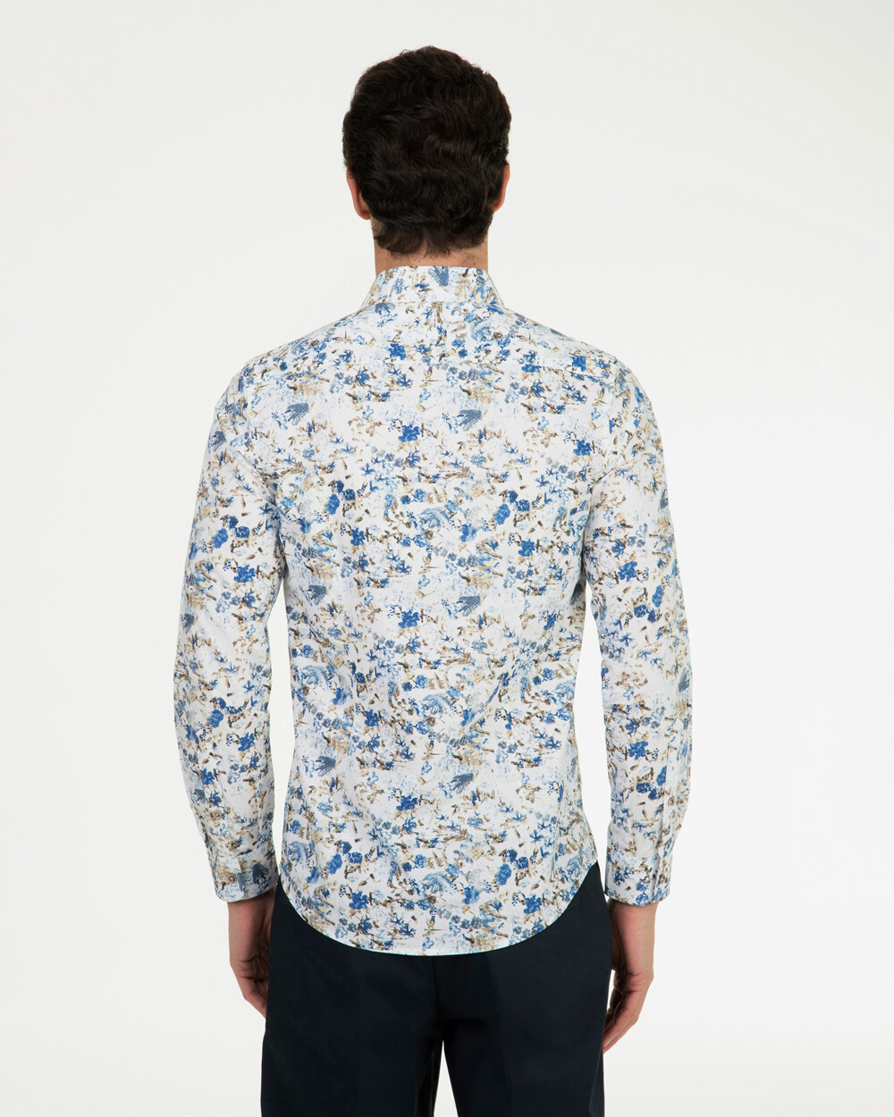 Markup Uomo Camicie Camicia collo italiano stampa acquerello camicia