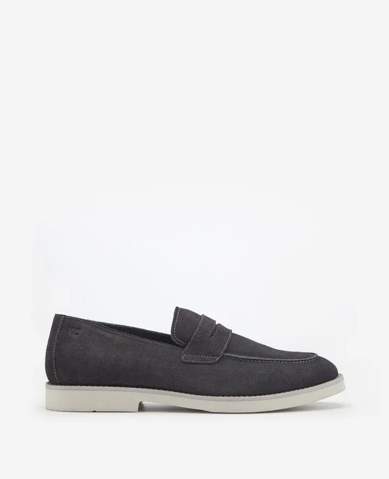 Kenneth Cole Reaction Savon Casual Penny Loafer mocassino in camoscio grigio