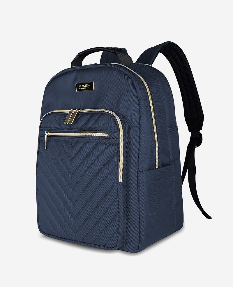 Kenneth Cole Reaction Luggage Chelsea 15.6-Inch Chevron Quilted Computer Backpack zaino blu