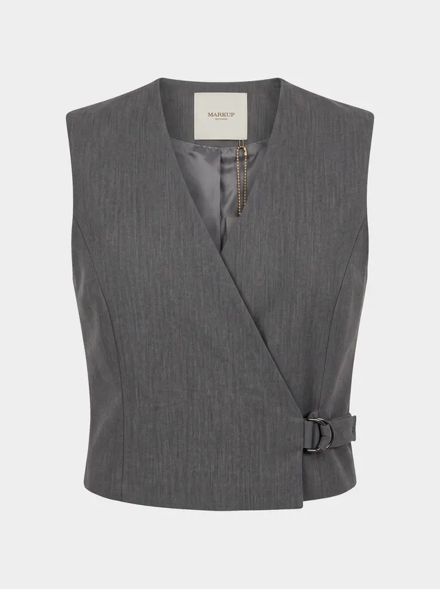 Markup Donna Giacche & Giubbotti Gilet in flanella pettinata