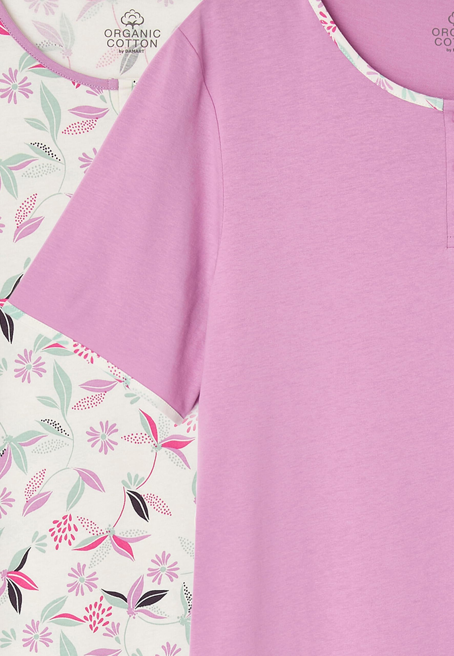 Damart Homewear Set di 2 camicie da notte in cotone pettinato donna