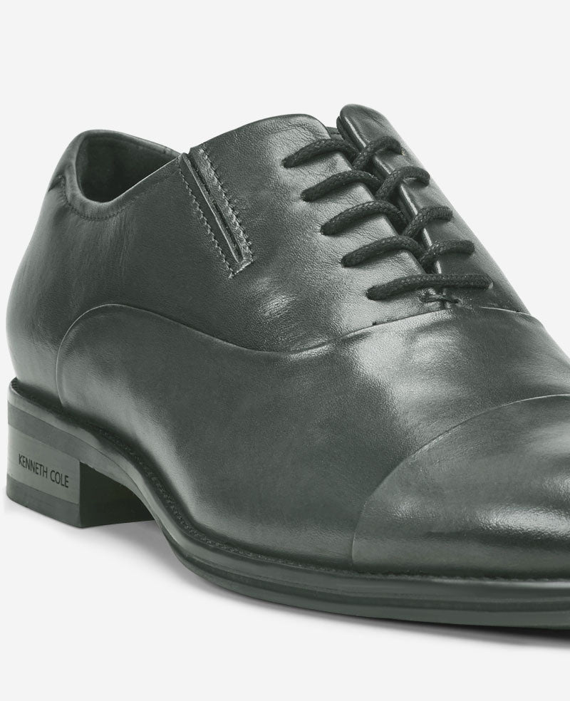 Kenneth Cole Shoes Tully Cap Toe Oxford stringate uomo grigie in pelle