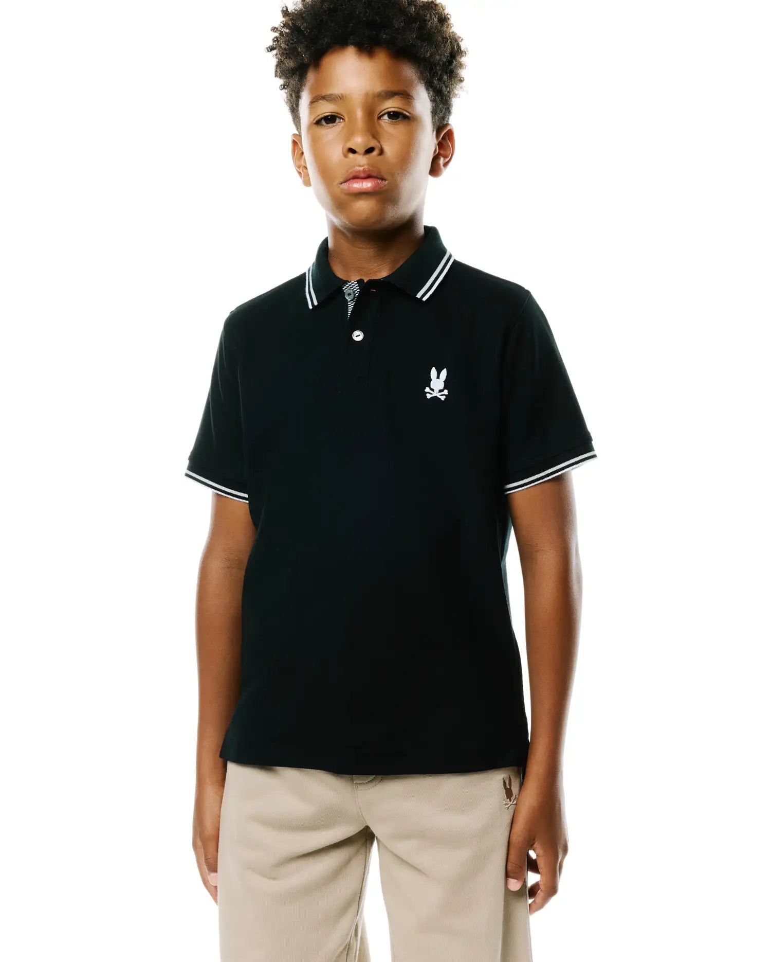 Psycho Bunny Kids Polo Shirts Stan Piqué Polo polo nera