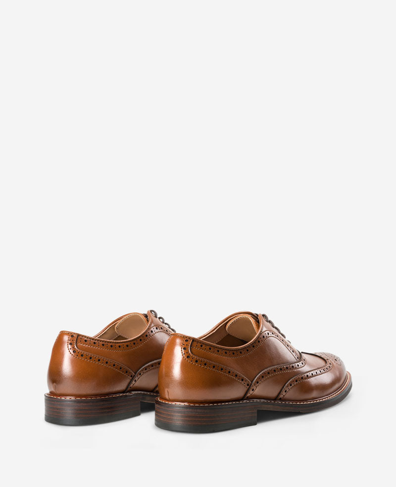 Kenneth Cole Reaction Shoes REACTION - Lance Wingtip Brogue Oxford scarpe brogue uomo cognac