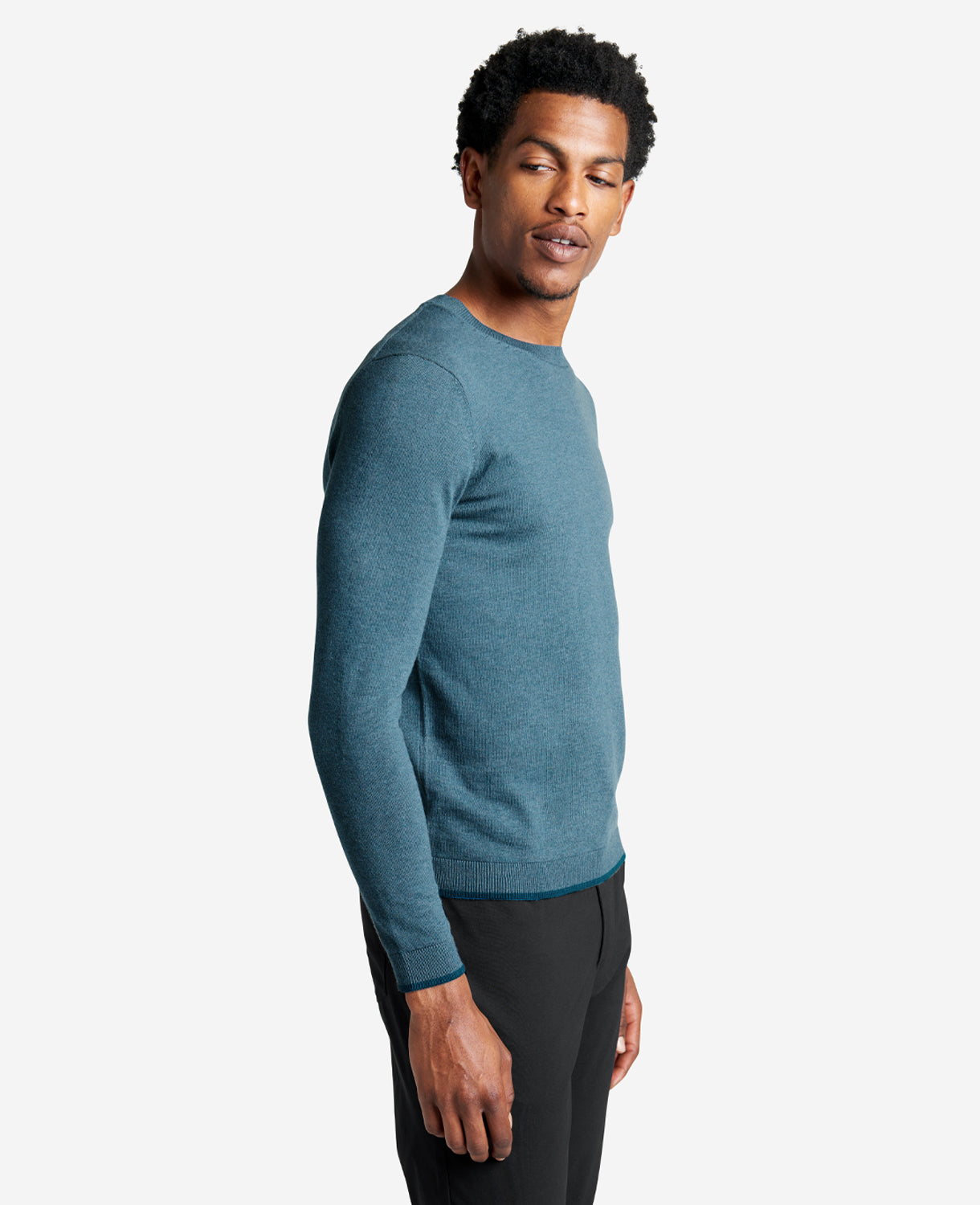 Kenneth Cole Reaction Crew Neck Sweater with Tipping Details maglione blu navy