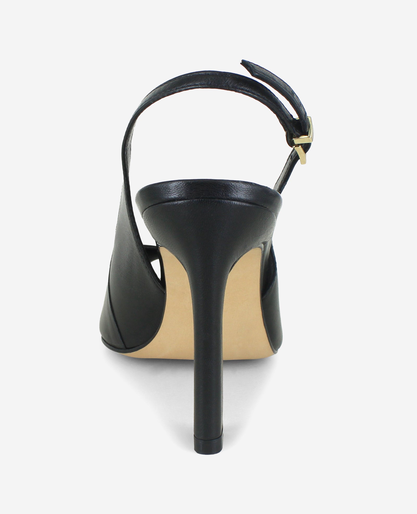Kenneth Cole Reaction Shoes Priya Leather Peep Toe Slingback Heel décolleté nere in pelle