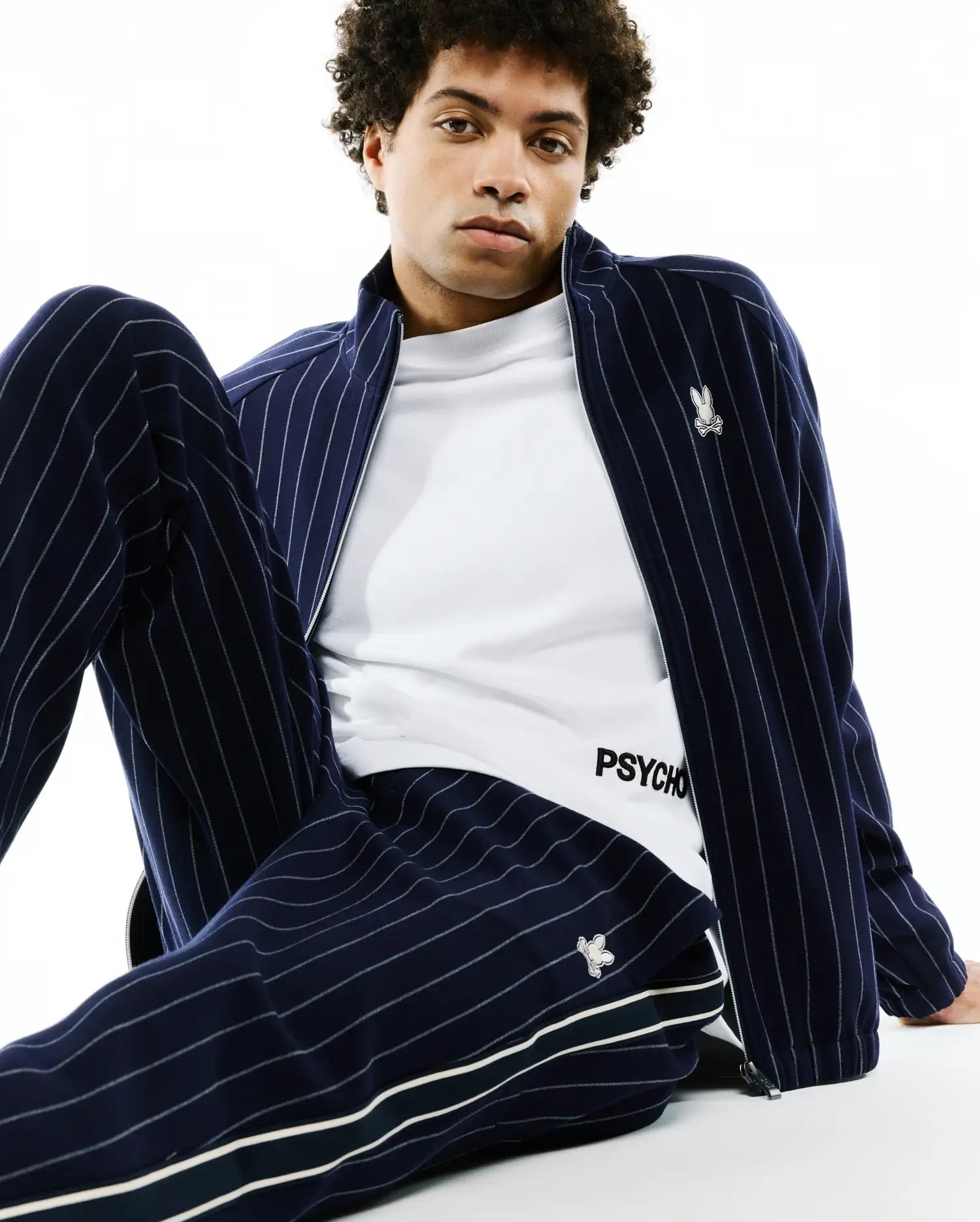 Psycho Bunny Men's Pants MEN'S HARLAND STRAIGHT TRACK PANTS MB0800017 pantaloni blu