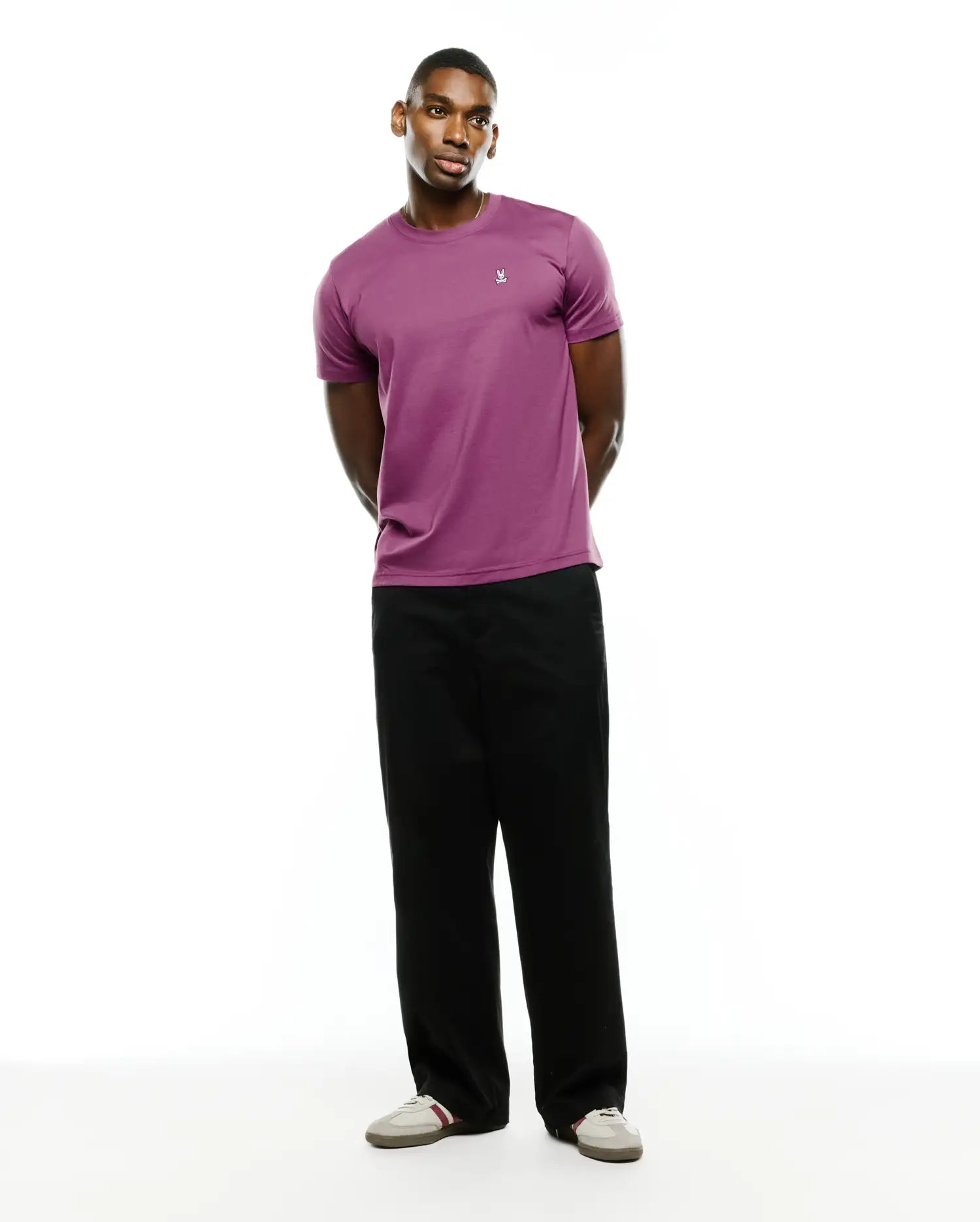 Psycho Bunny Men's Tees Classic Crew Neck Tee B6U014F200 maglietta viola XXS