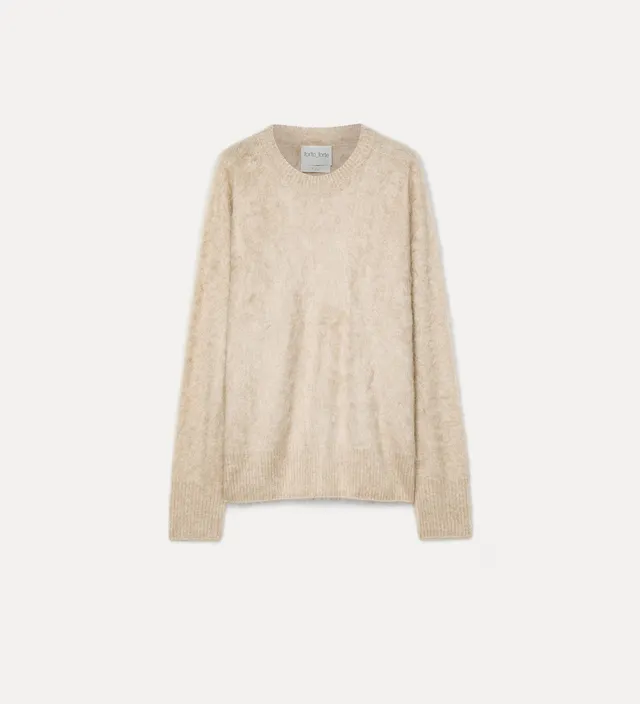 Forte maglieria cashmere crew-neck jumper maglione ecru cashmere puro