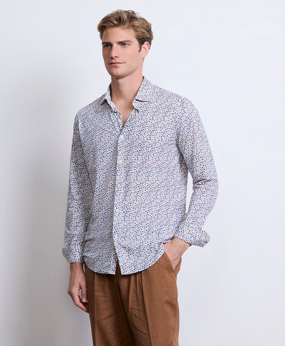 Markup Uomo Camicie Camicia no iron stampato collo italiano