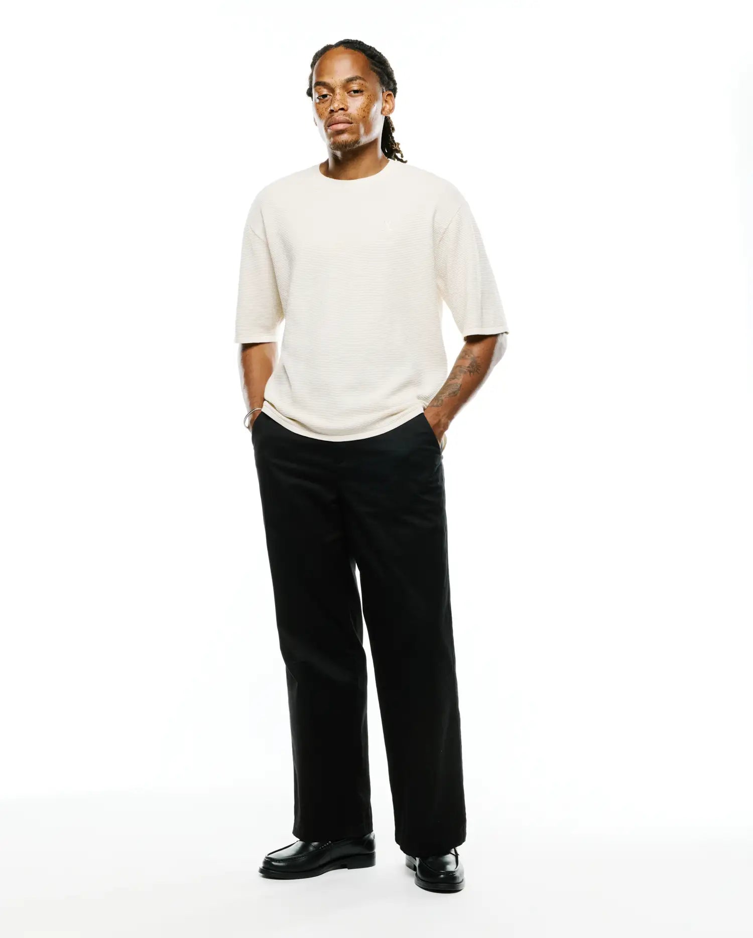 Psycho Bunny Men's Tees Makai Knit Tee MT0200647 t-shirt bianca in cotone