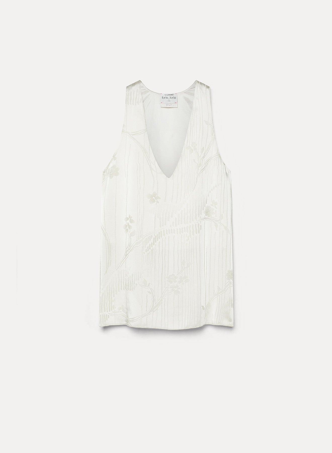 Forte The Lotus top jacquard avorio motivo loto