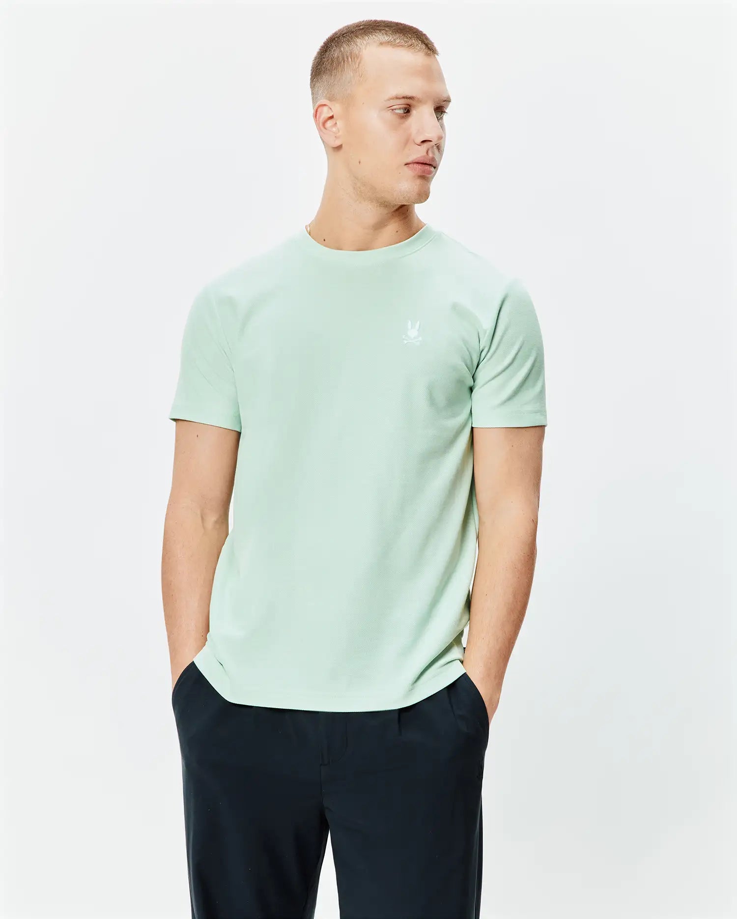 Psycho Bunny Taylor Pique Tee t-shirt verde XXS-XXXL in cotone Pima