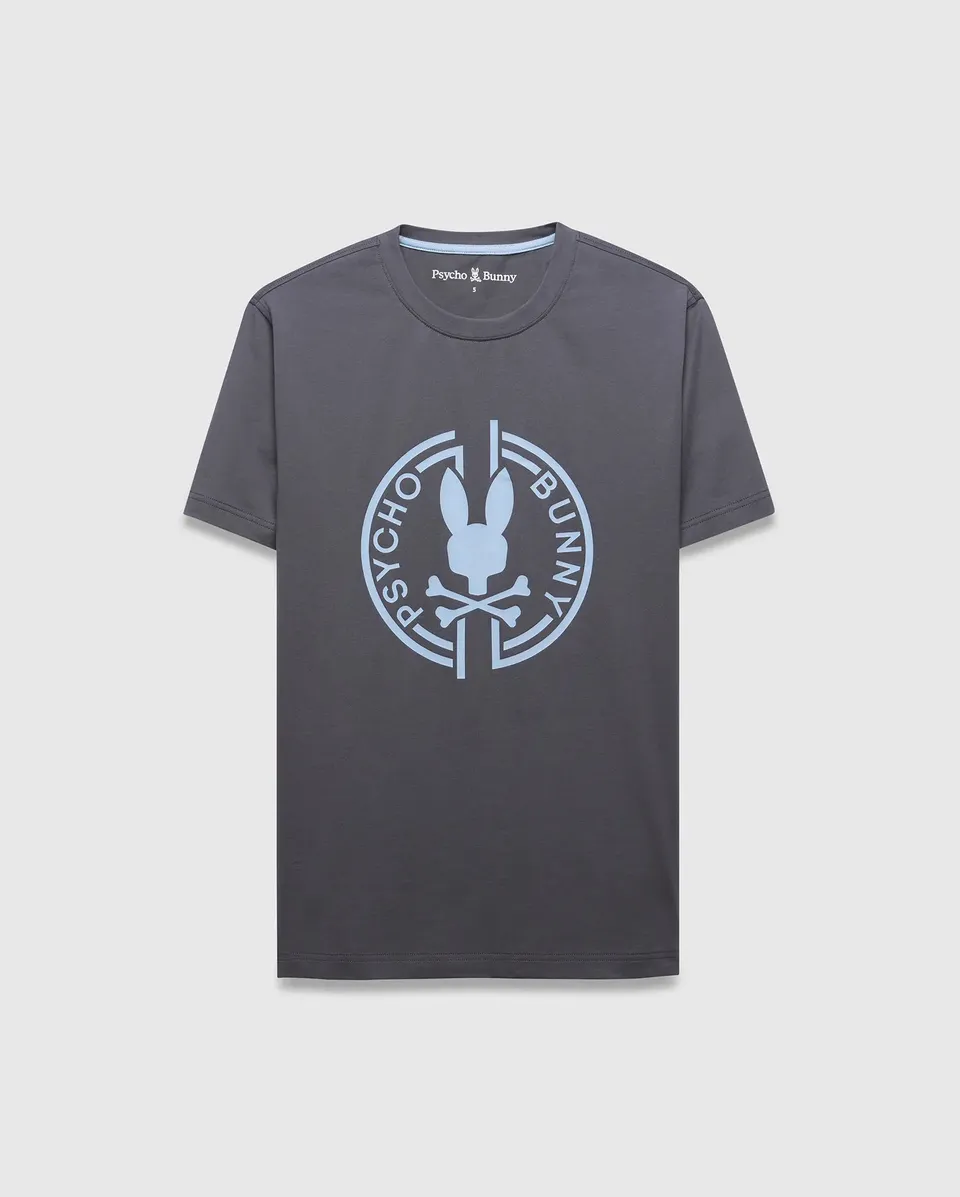 Psycho Bunny Men's Tees Santa Fe Graphic Tee MT0200611 T-shirt grigia