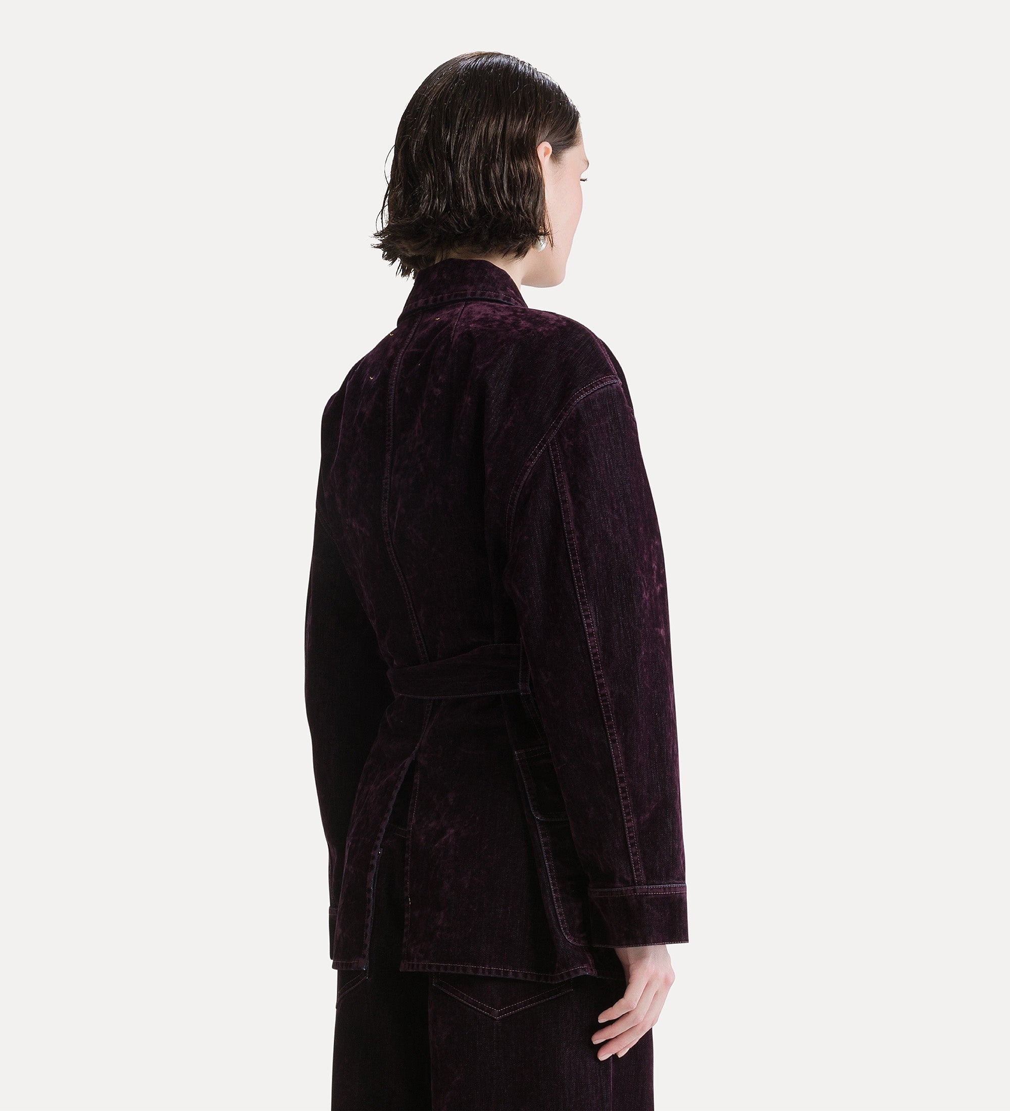 Forte giacche flocked denim field jacket giacca bordeaux in denim