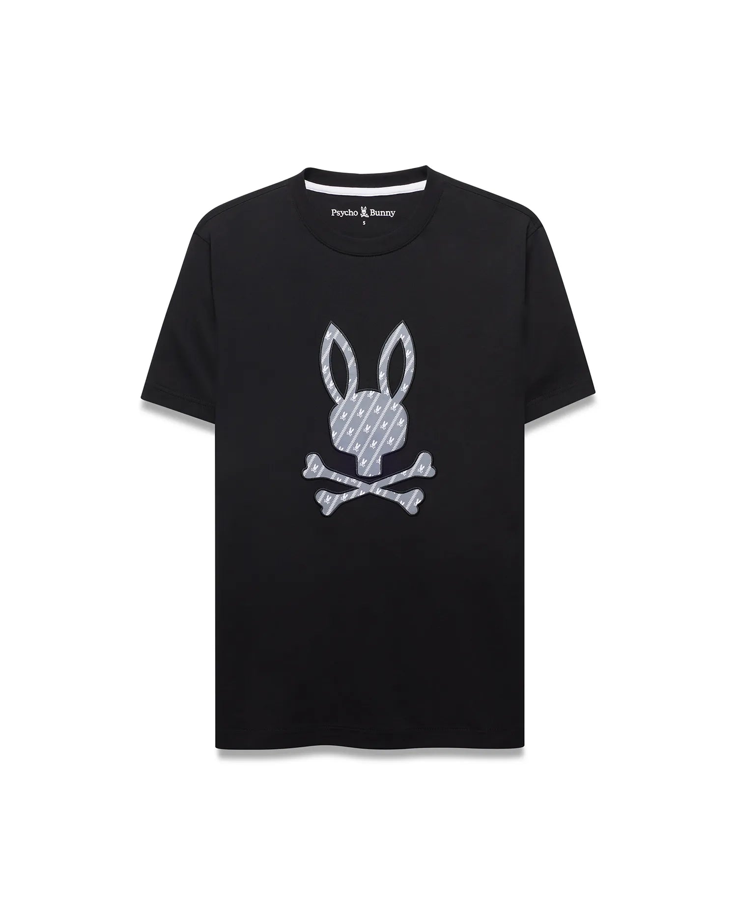 Psycho Bunny Men's Tees Jaden Appliqué Graphic Tee t-shirt nera cotone