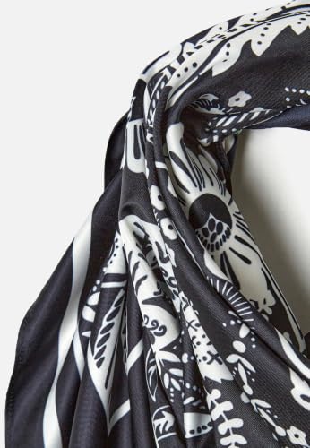 Damart Accessori Sciarpa quadrata donna con stampa vegetale nera