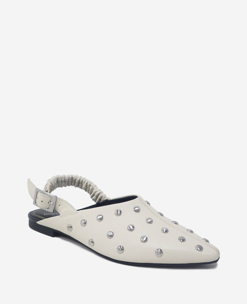 Kenneth Cole Reaction Shoes Nicola Studded Leather Slingback Sandal sandali borchiati in pelle