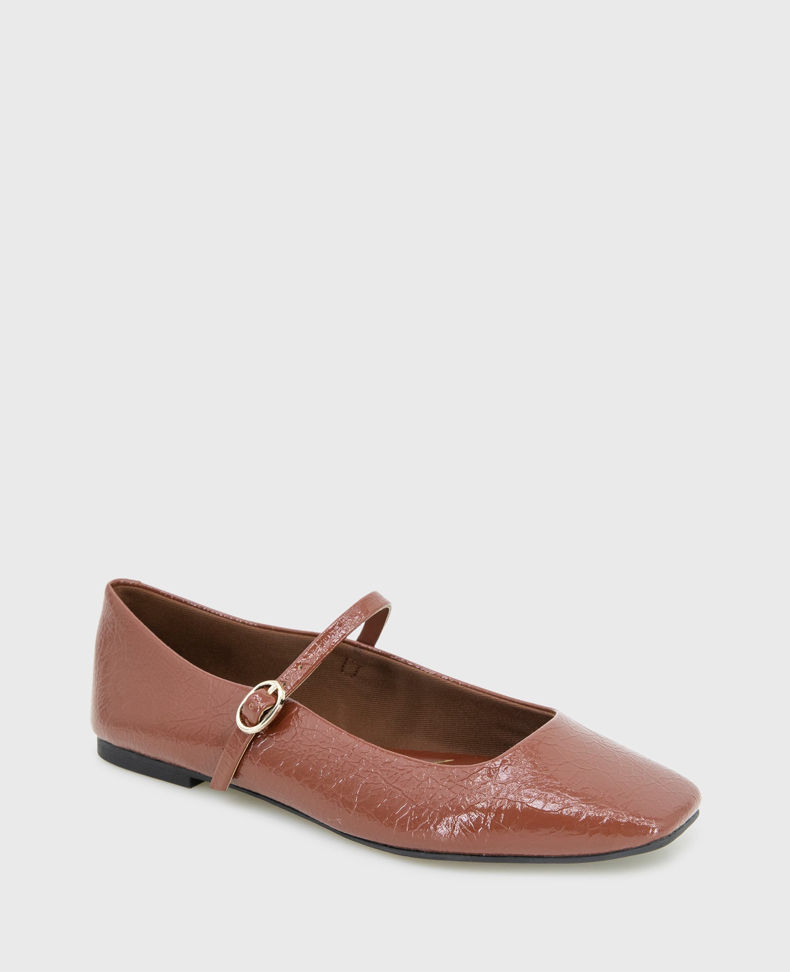Kenneth Cole Reaction Shoes Jasper Patent Leather Ballet Flat ballerine marroni comfort