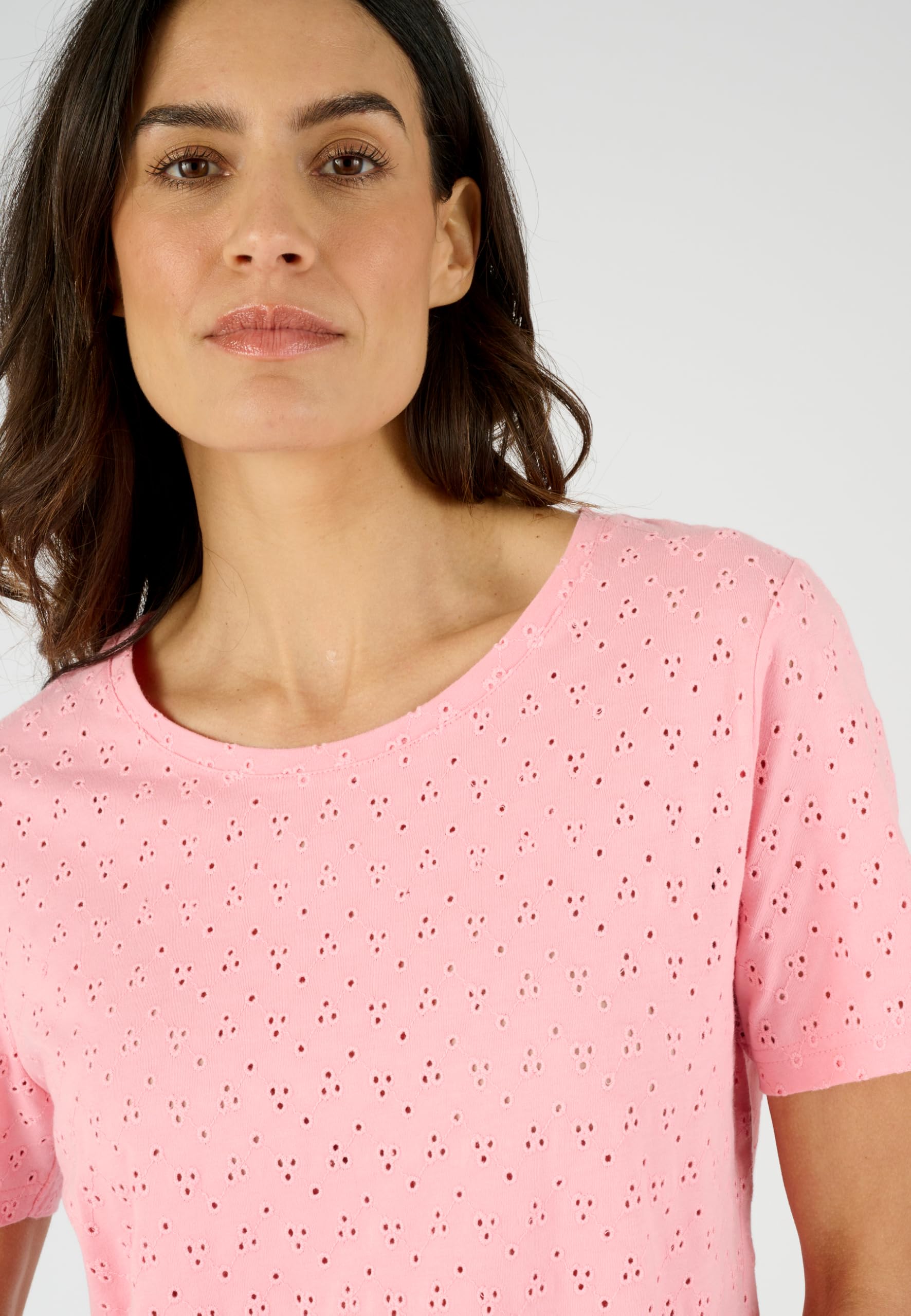 Damart Prêt-à-porter Maglietta in maglia ricamata da donna in cotone puro