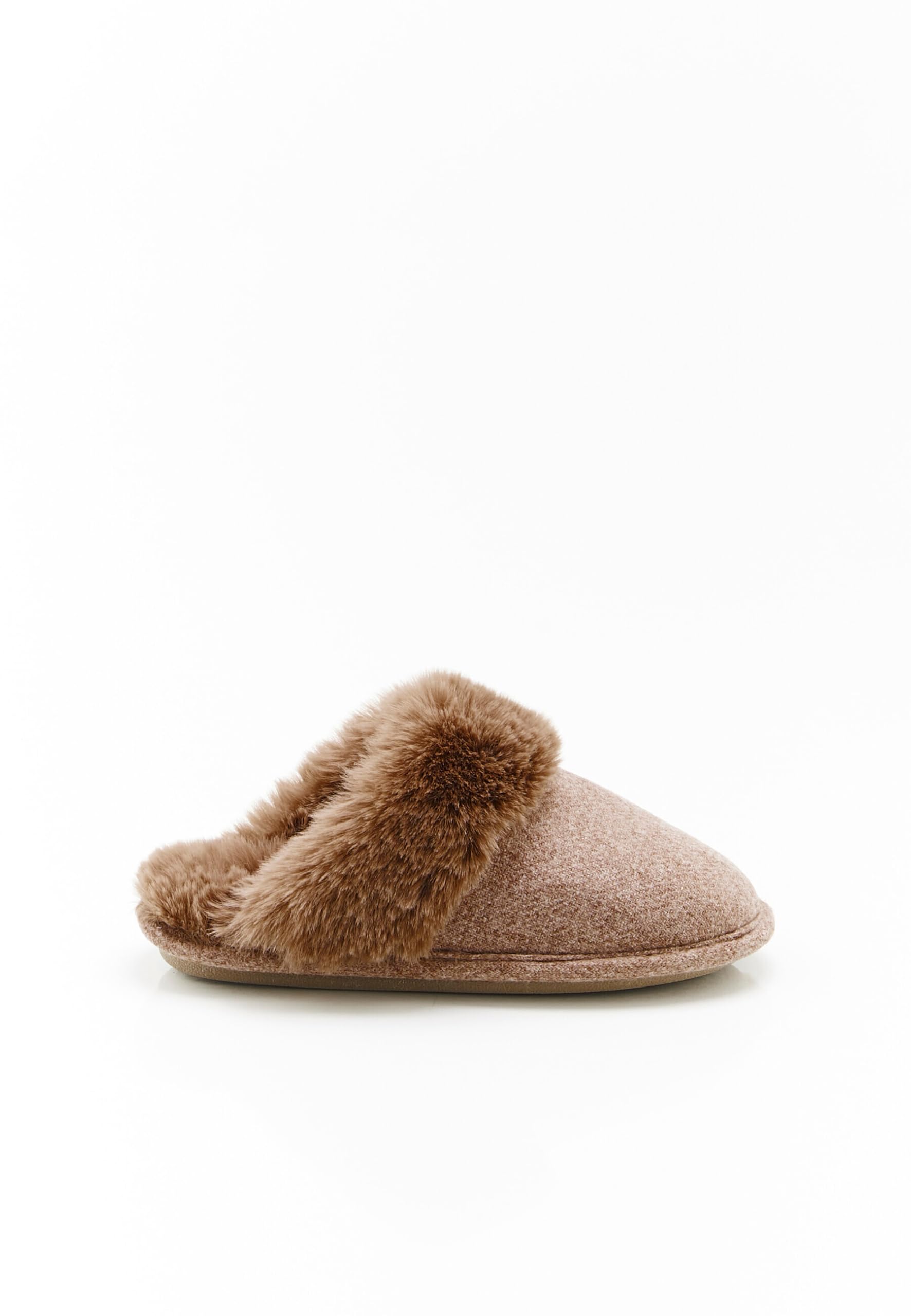 Damart Calzature Mules imitazione pelliccia Thermolactyl marroni 36