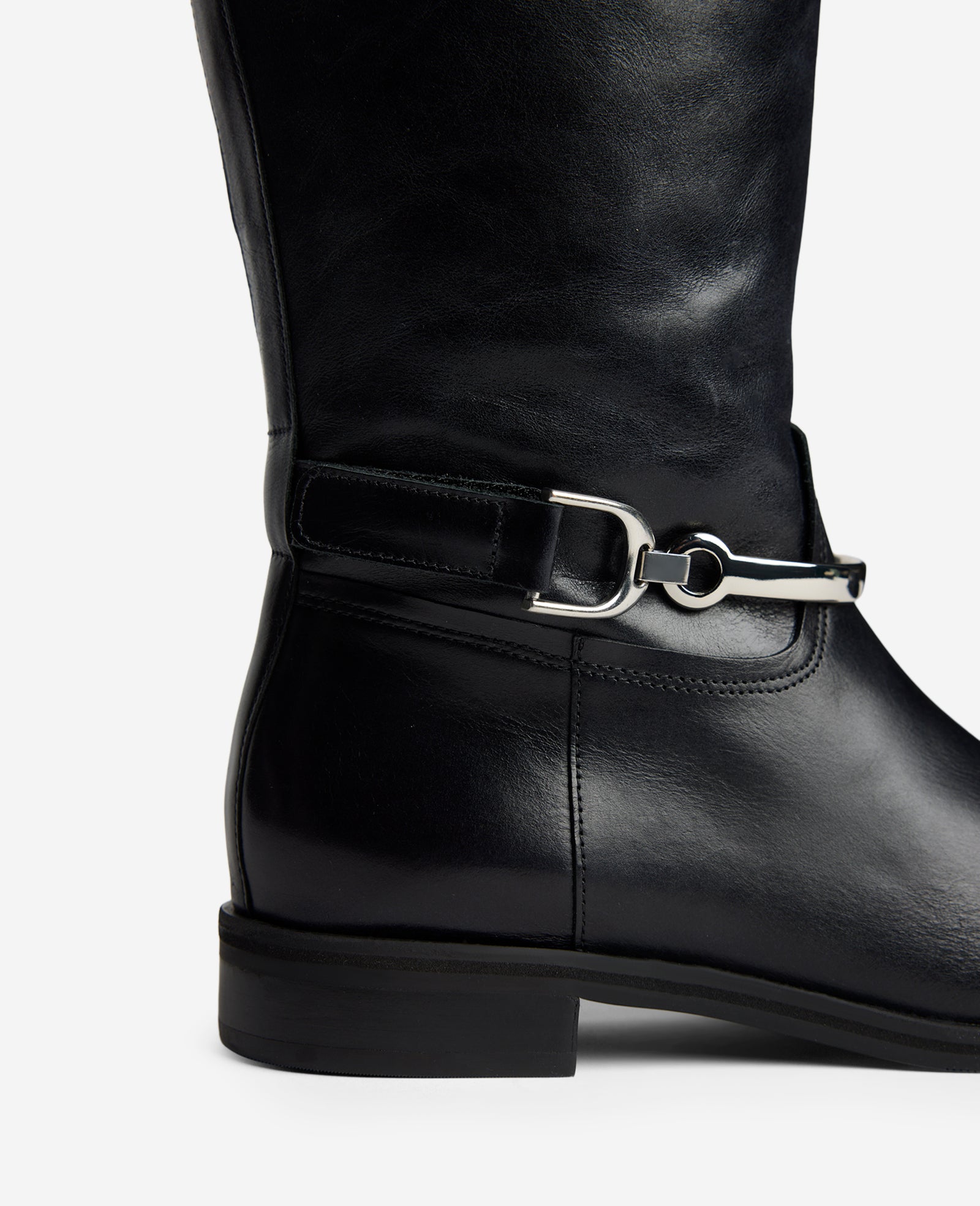 Kenneth Cole Reaction Maza Leather Riding Boot stivali neri sopra il ginocchio
