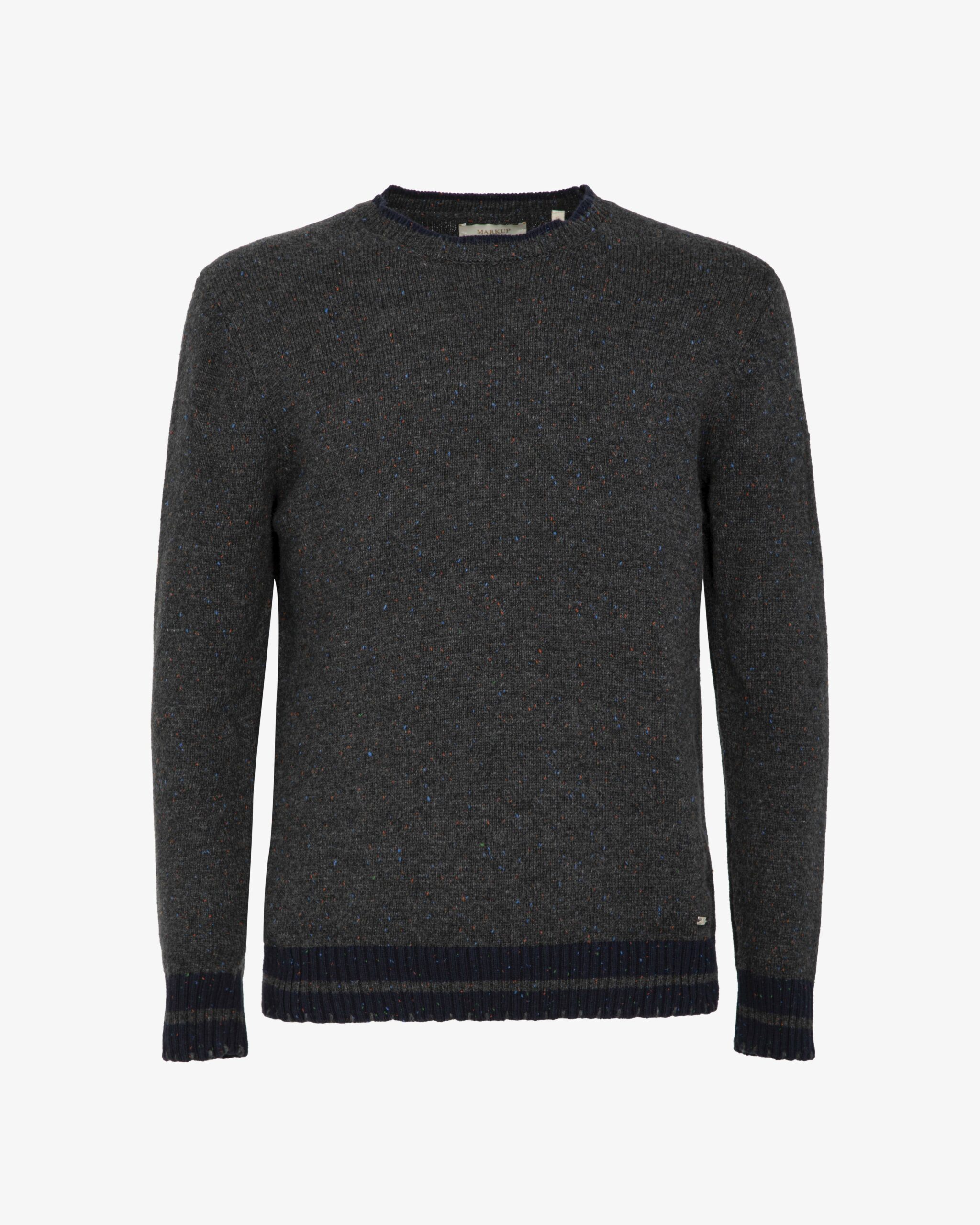 Markup Uomo Maglieria Girocollo bottonato con contrasti maglia