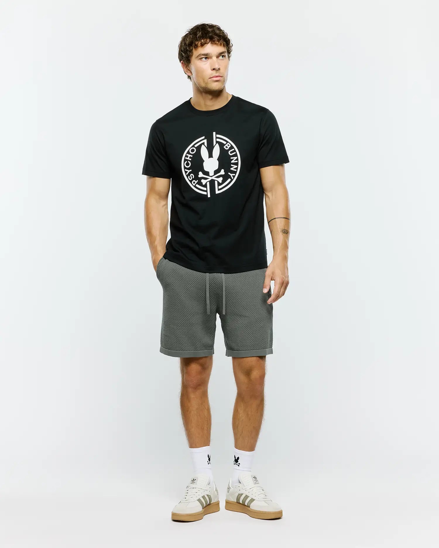 Psycho Bunny Men's Tees MENS SANTA FE GRAPHIC TEE - MT0200611 t-shirt nera cotone