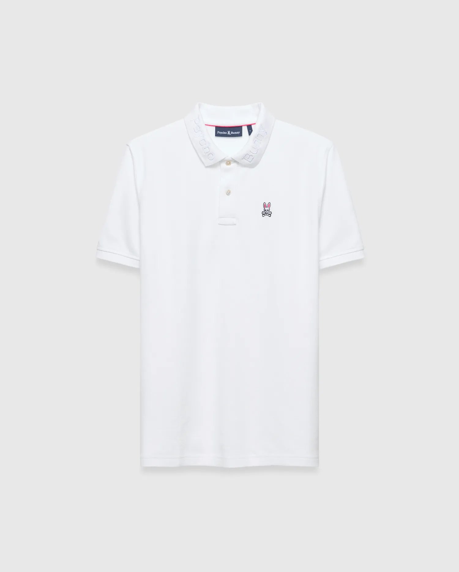 Psycho Bunny Men's Polos Prags polo piqué bianca in cotone Pima