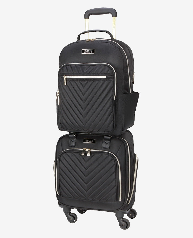 Kenneth Cole Reaction Luggage Chelsea Underseater and Backpack Bundle set valigia sottosedile e zaino nero