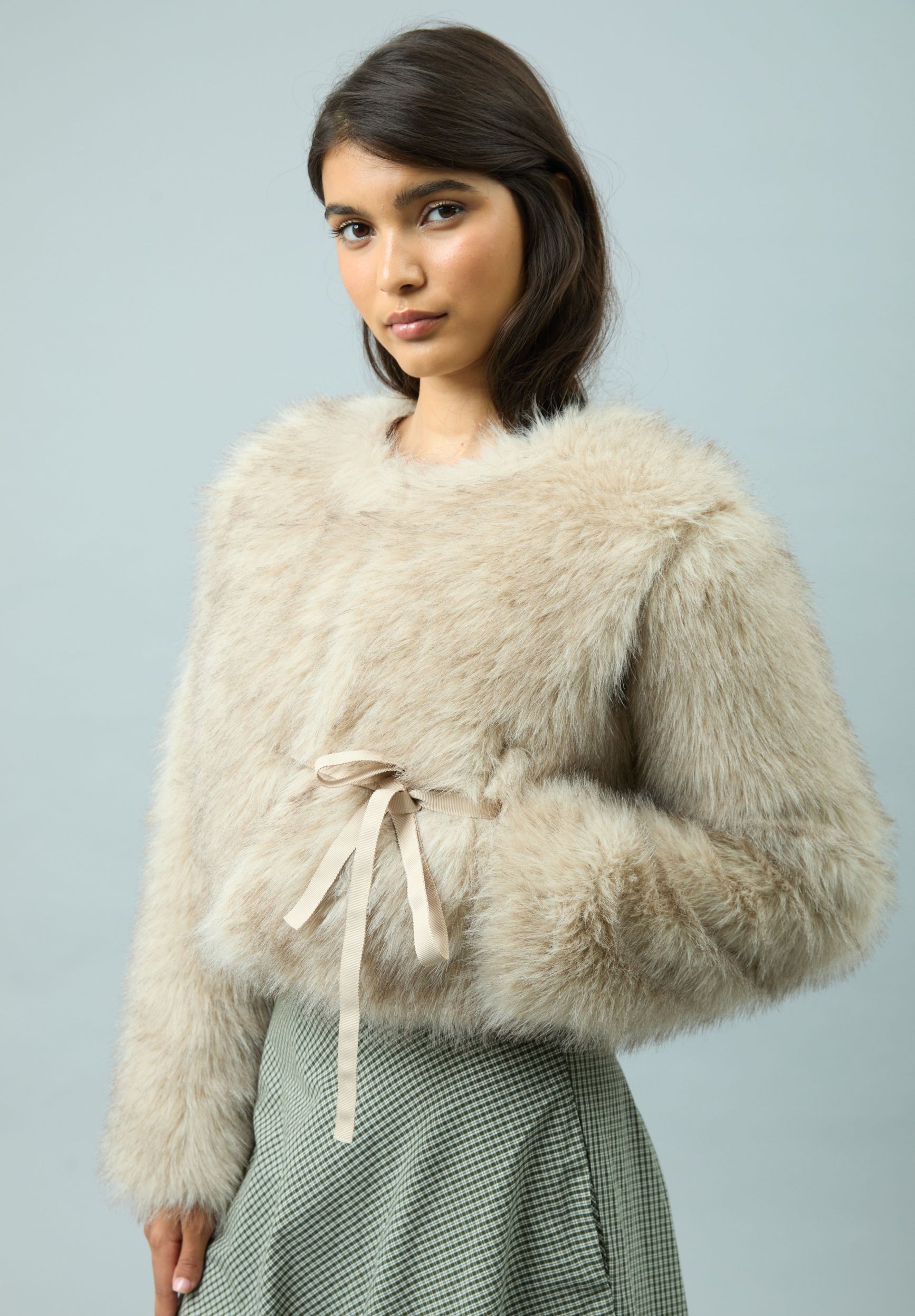 House Of Sunny Women's Jackets GAIA FUR MULTIWAY JACKET giacca crema in ecopelliccia