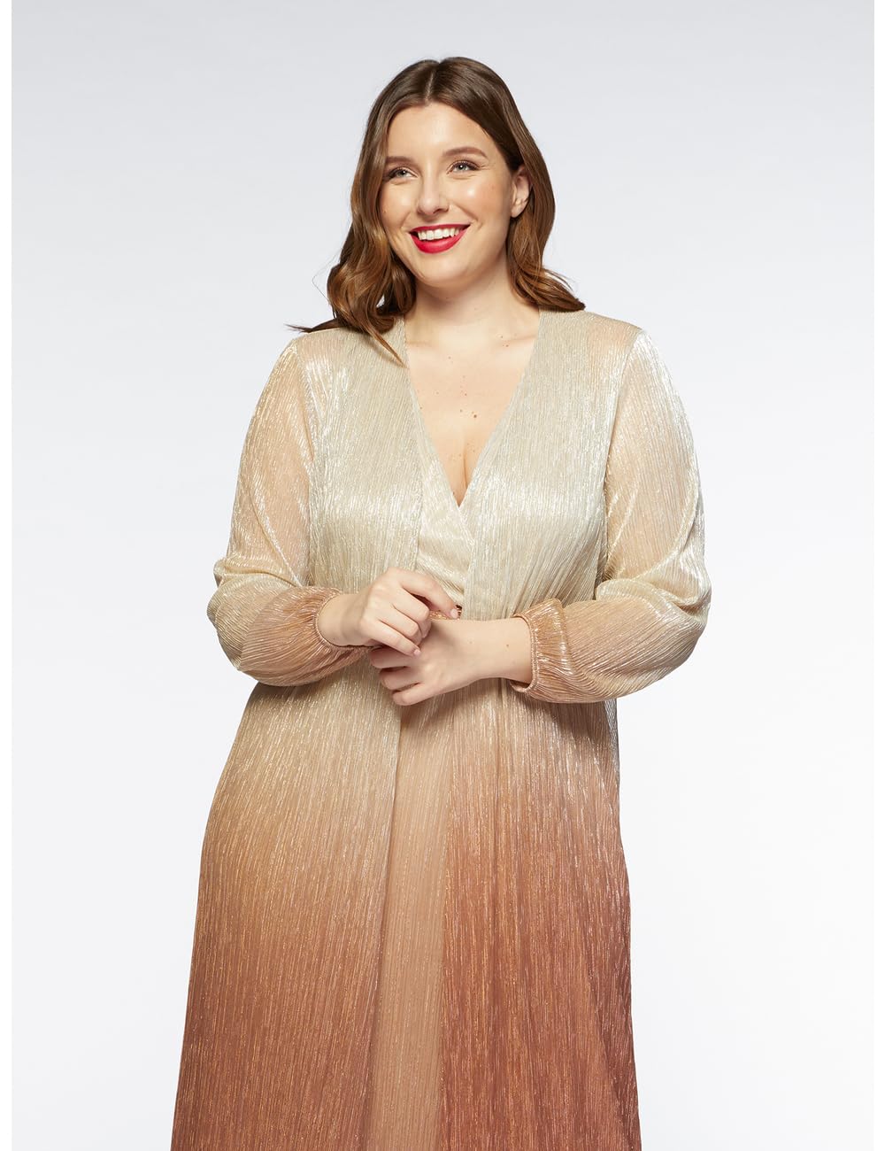 Fiorella Rubino Maglie e felpe Cardigan Lungo Aperto sfumato cardigan XL Plus