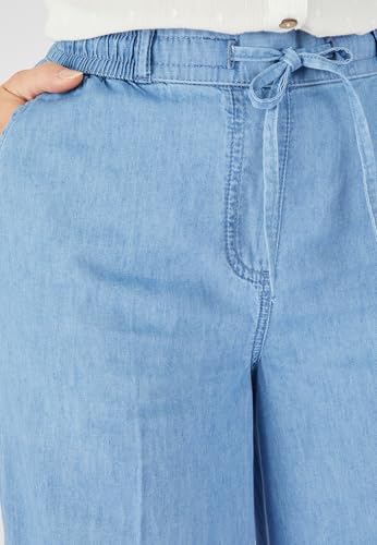 Damart Prêt-à-porter pantaloni larghi in chambray da donna blu denim medio