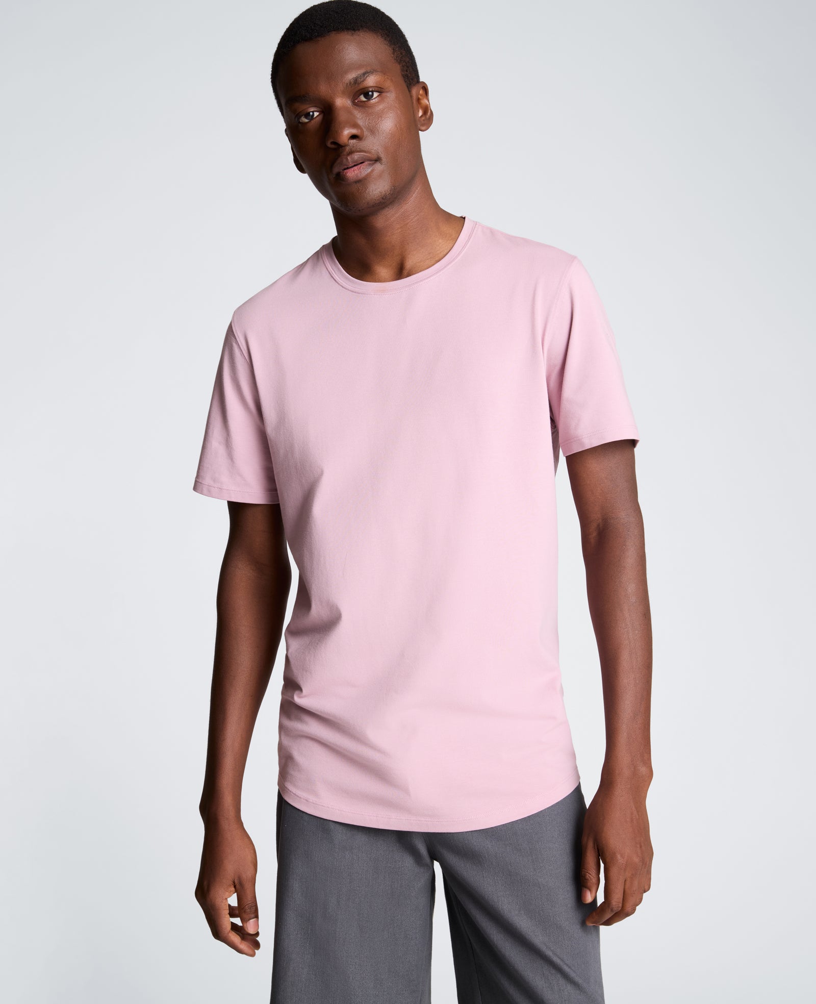 Kenneth Cole Reaction Clothing Performance Crew Neck T-Shirt maglietta girocollo mauve S-XXL stretch