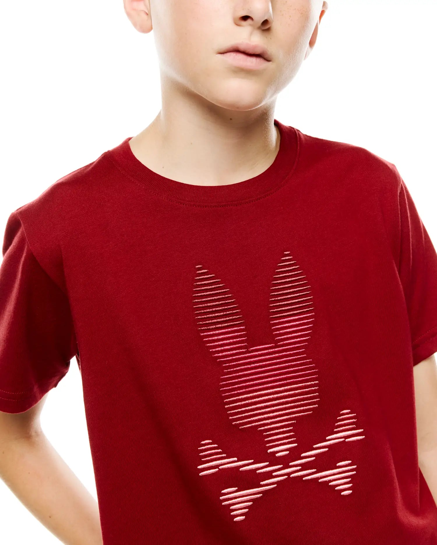 Psycho Bunny Kids Tees Kids' Slade Pima Graphic Tee t-shirt rossa 2T cotone Pima