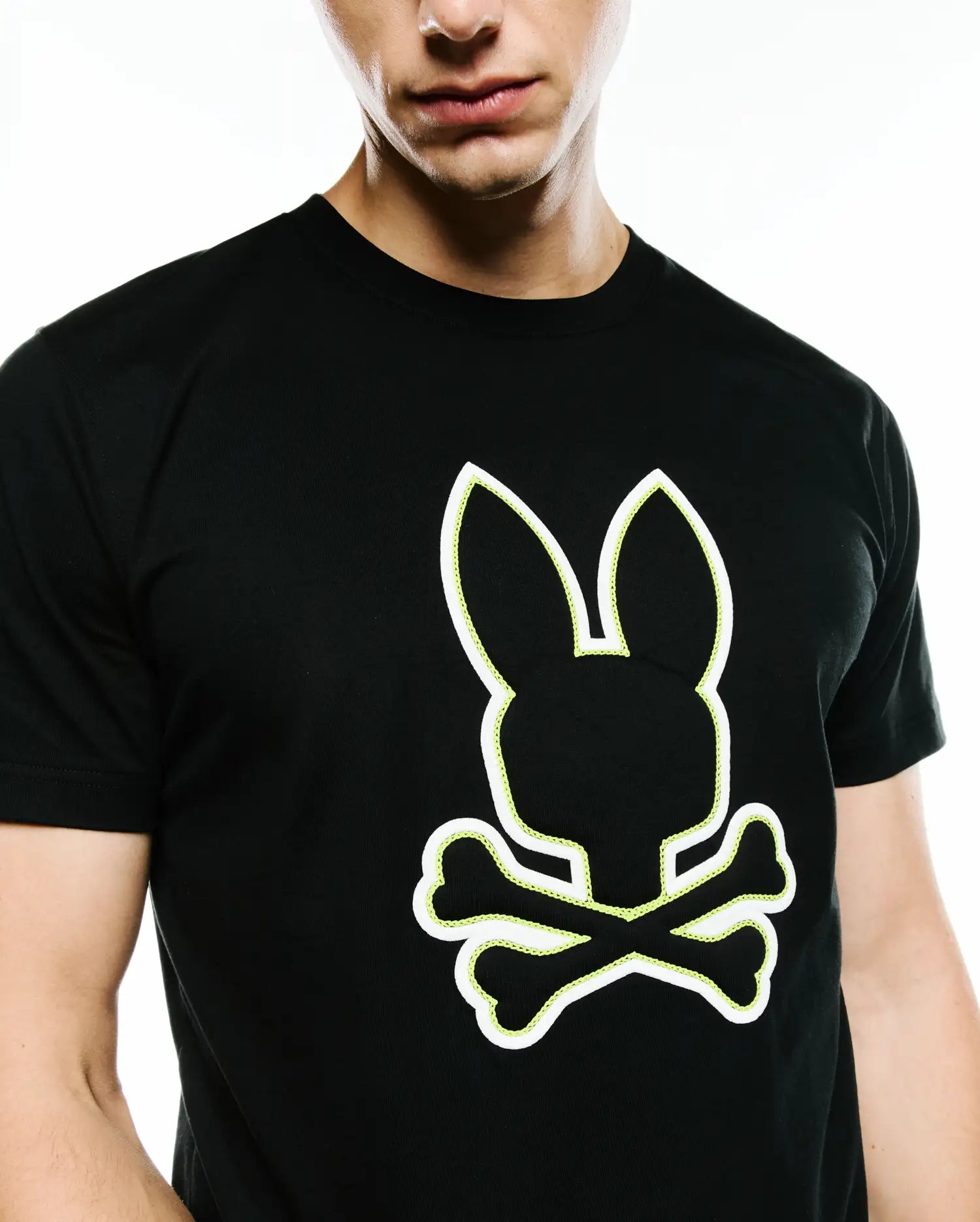 Psycho Bunny Men's Tees Bruno Graphic Tee maglietta nera
