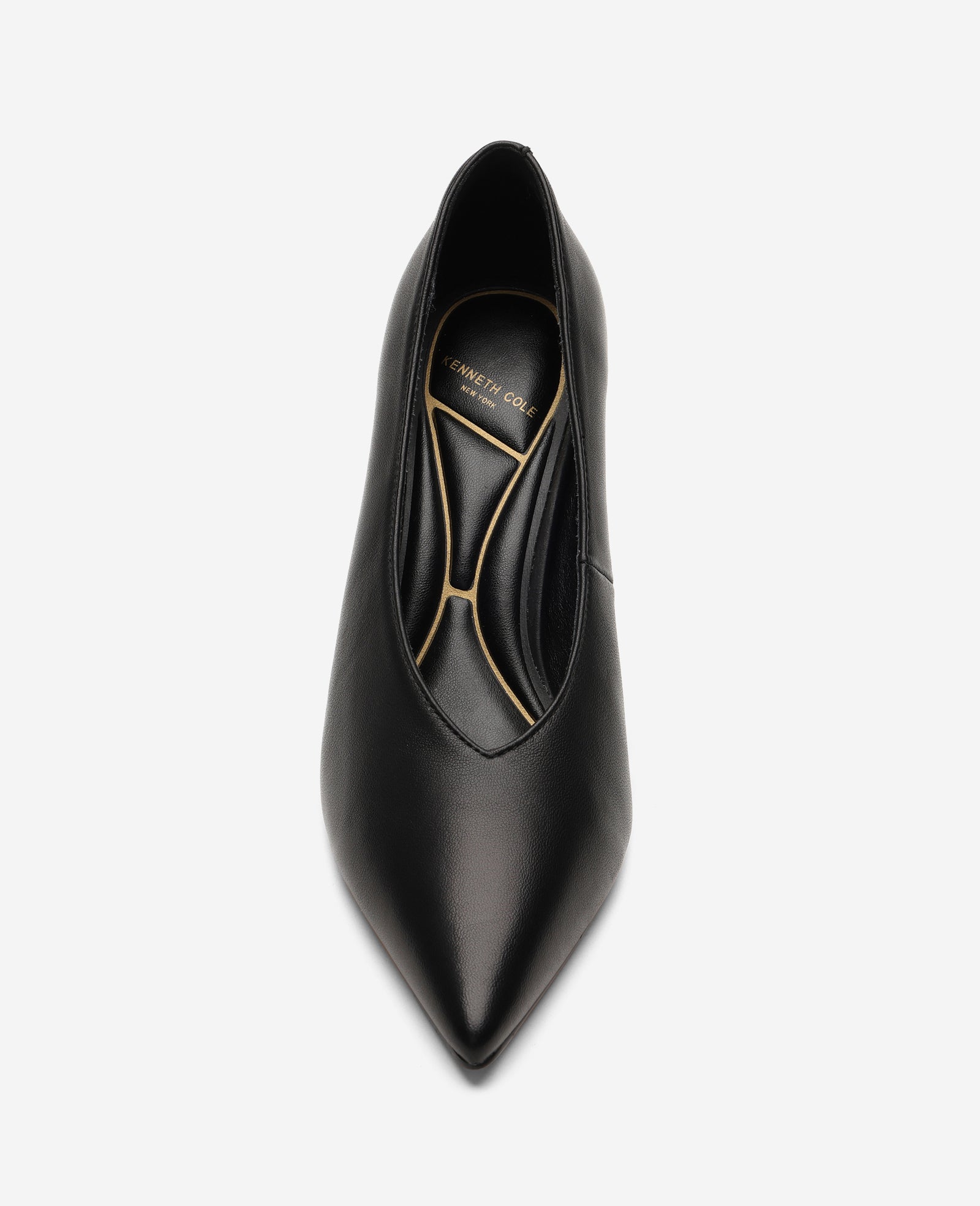 Kenneth Cole Reaction Shoes Perfecto Leather High Vamp Pump décolleté nere pelle