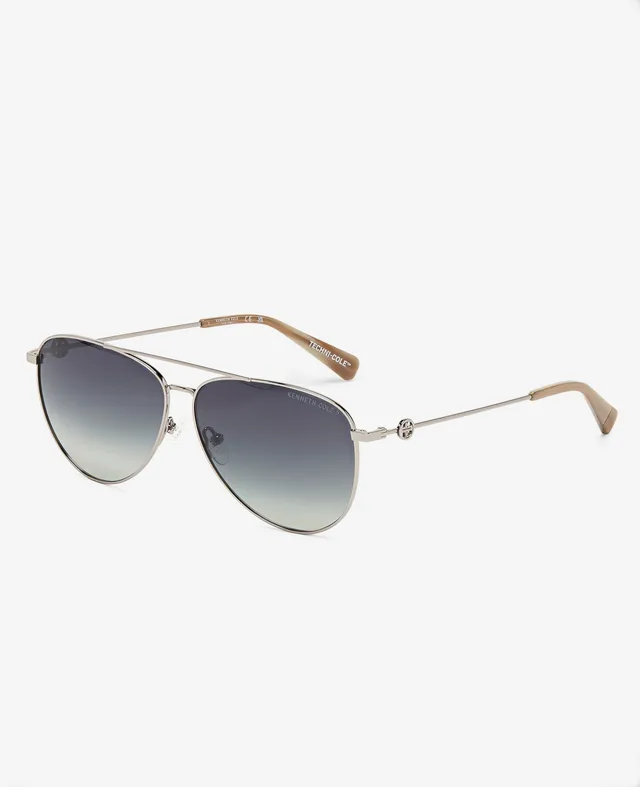Kenneth Cole Reaction Sunglasses & Eyewear Pilot Titanium Aviator Sunglasses occhiali da sole nickel