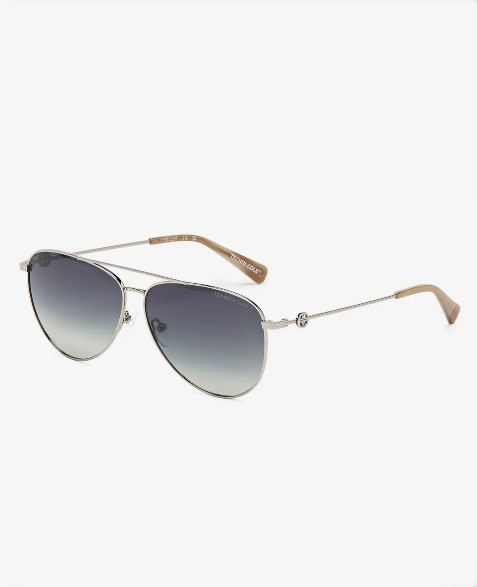 Kenneth Cole Reaction Sunglasses & Eyewear Pilot Titanium Aviator Sunglasses occhiali da sole nickel