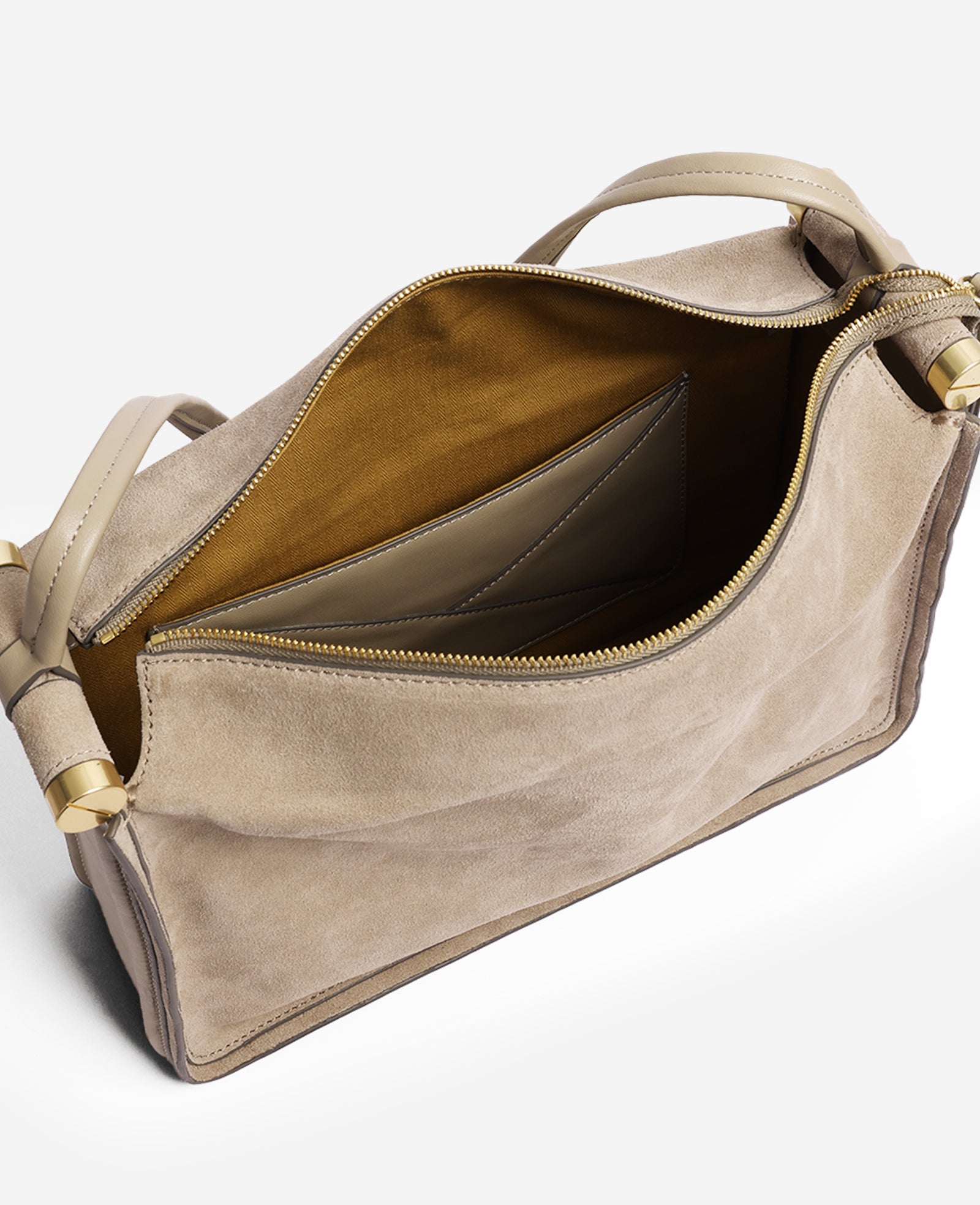 Kenneth Cole Reaction Bags Highline Large Suede Top Handle Shoulder Bag borsa taupe in pelle scamosciata