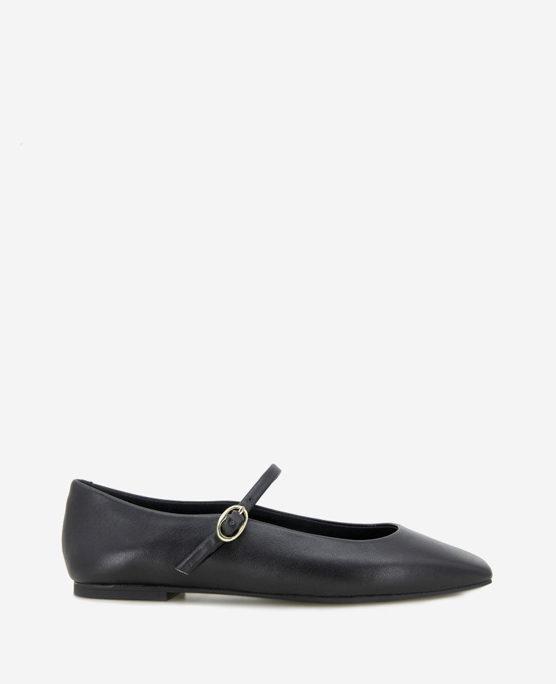 Kenneth Cole Reaction Shoes Jasper Leather Ballet Flat ballerine nere pelle