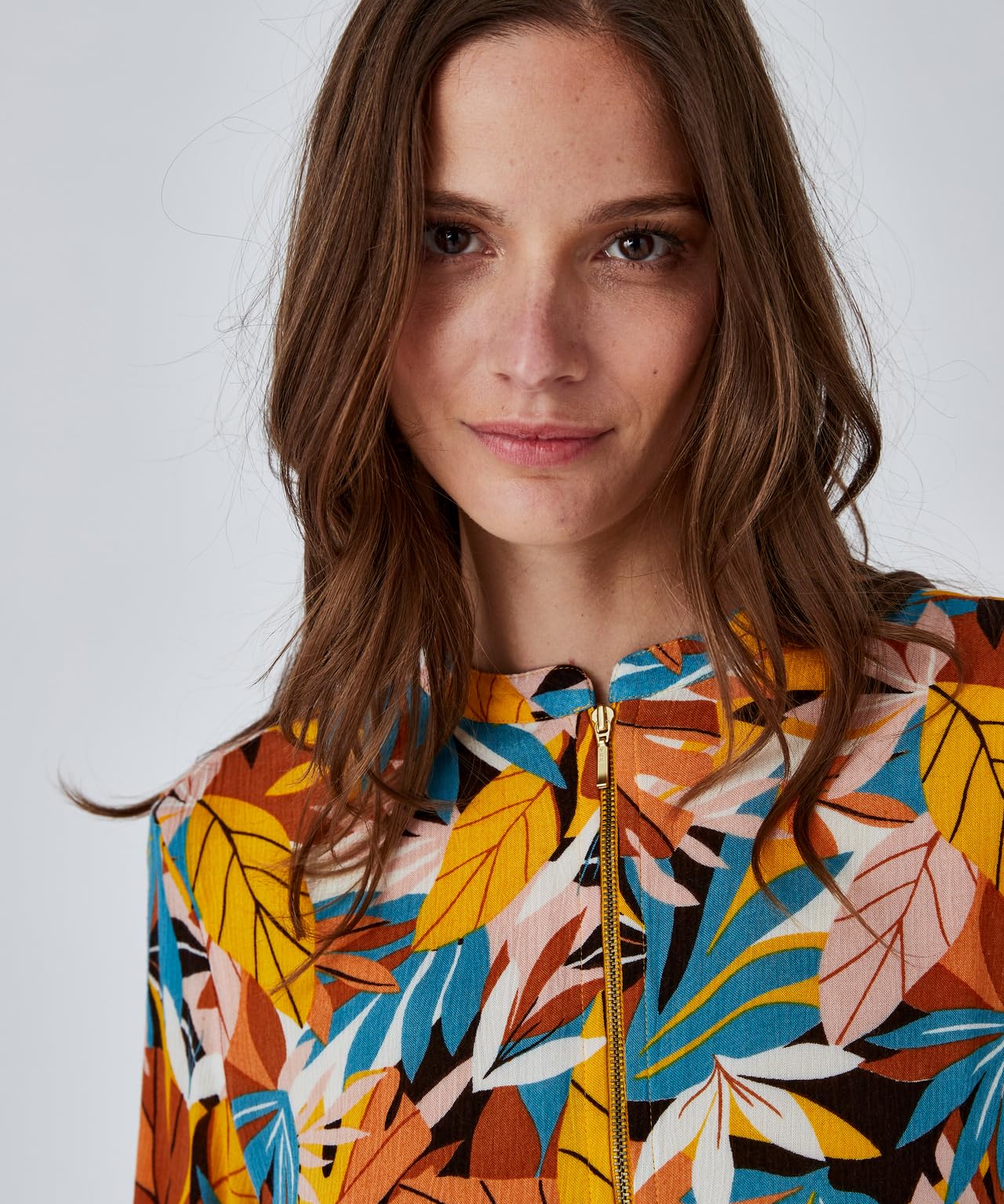 Damart Prêt-à-porter giacca donna con zip multicolore manica lunga