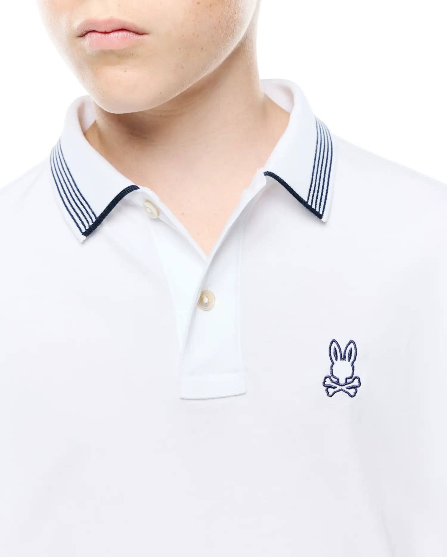 Psycho Bunny Kids Polo Shirts KIDS TIMMY PIQUE POLO KT0100129 polo bianca in piqué